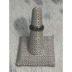 Carolyn Pollack Relios Sterling Silver Floral Flowers Scrolly Braided Ring 7